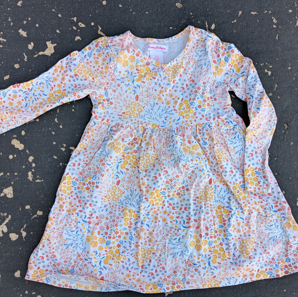 Tommy Bahama Girl's 4T Floral Long Sleeve Dress
